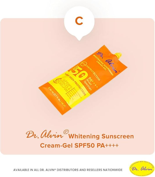 Whitening Sunscreen Cream (دكتور ألفين - كريم جل واقي من الشمس للتبييض بعامل حماية من الشمس 50+ (أصلي))